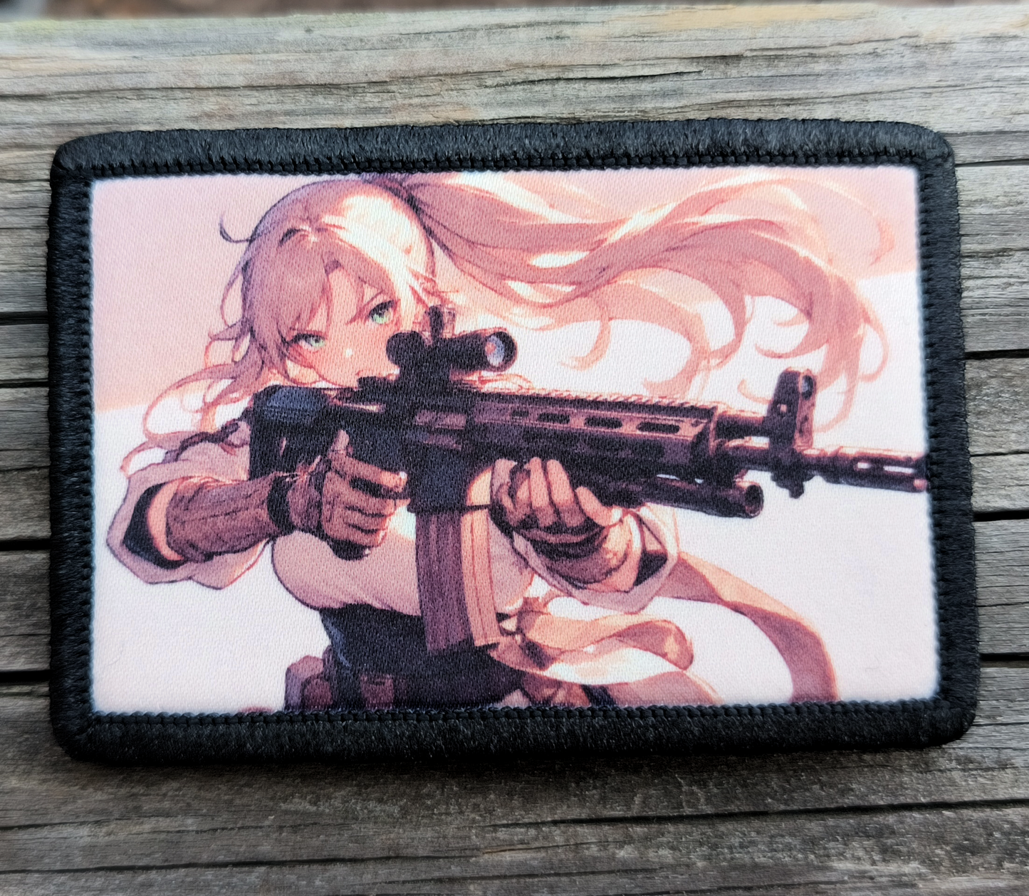 Anime Blonde Shooting Morale Patch