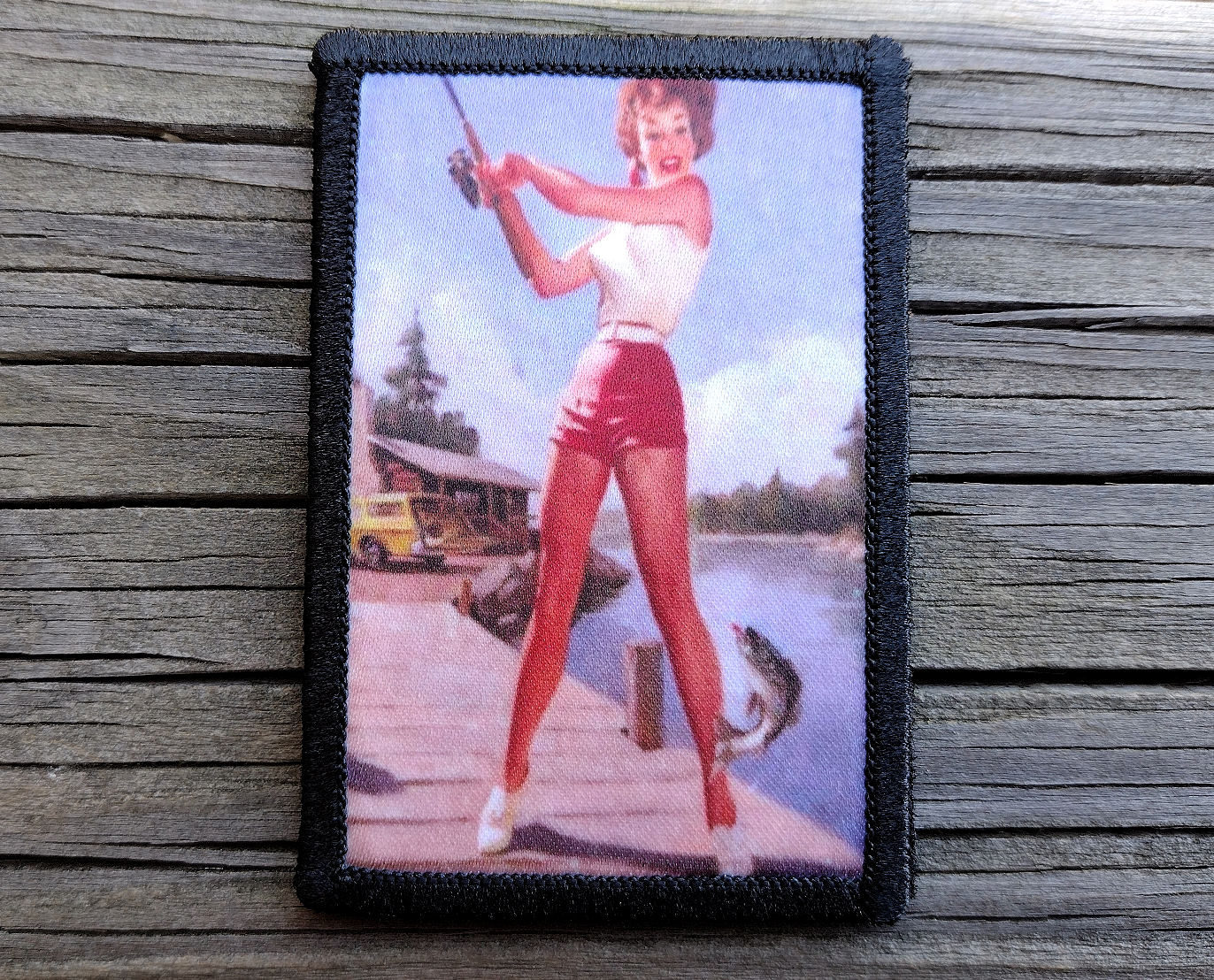 Pinup Girl Fishing Morale Patch – Rude Patch