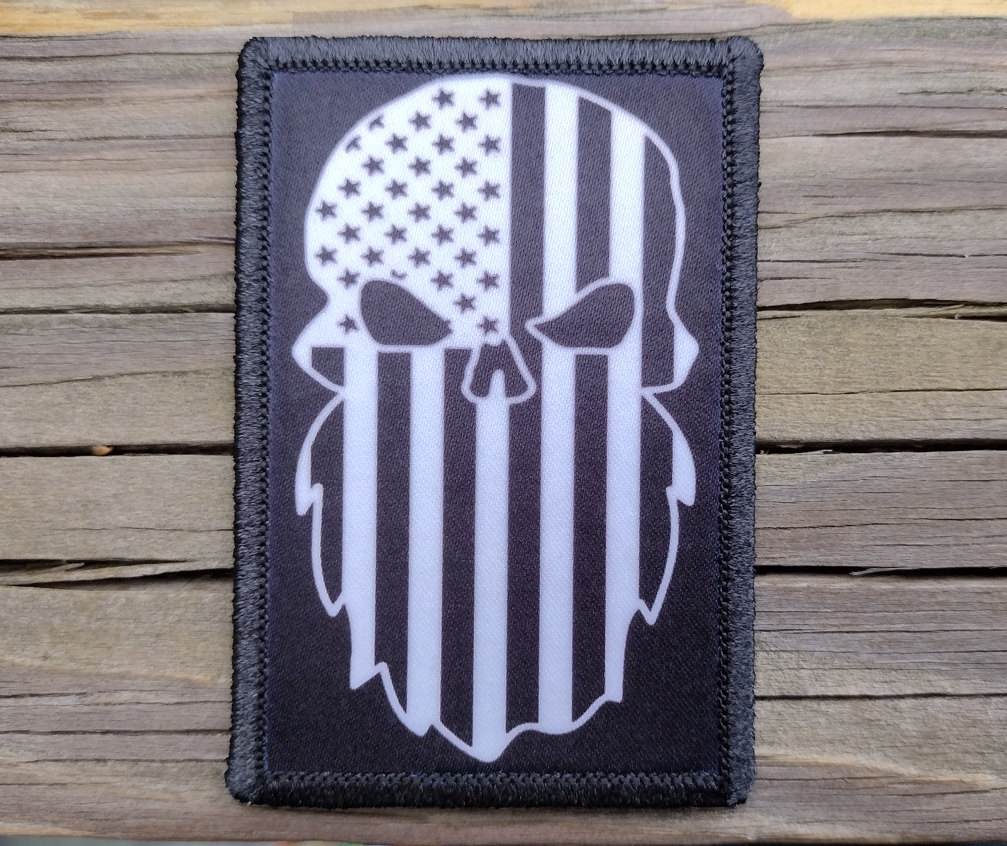 Skull Beard American Flag Morale Patch