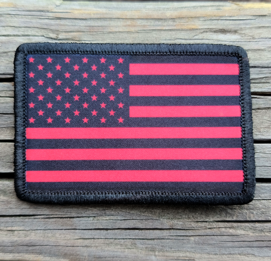 Black/Red American Flag Morale Patch