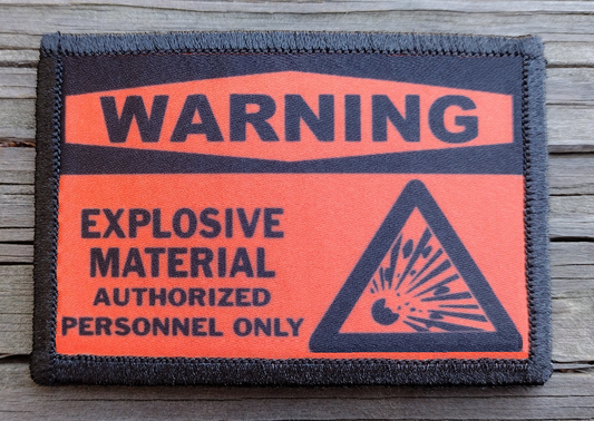 Warning Explosive Material Morale Patch