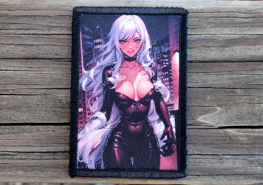 Anime White Hair Pinup Morale Patch