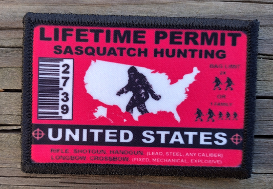 Bigfoot Hunting Permit Morale Patch