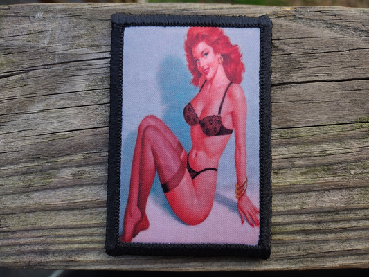 Pinup Girl Redhead Morale Patch