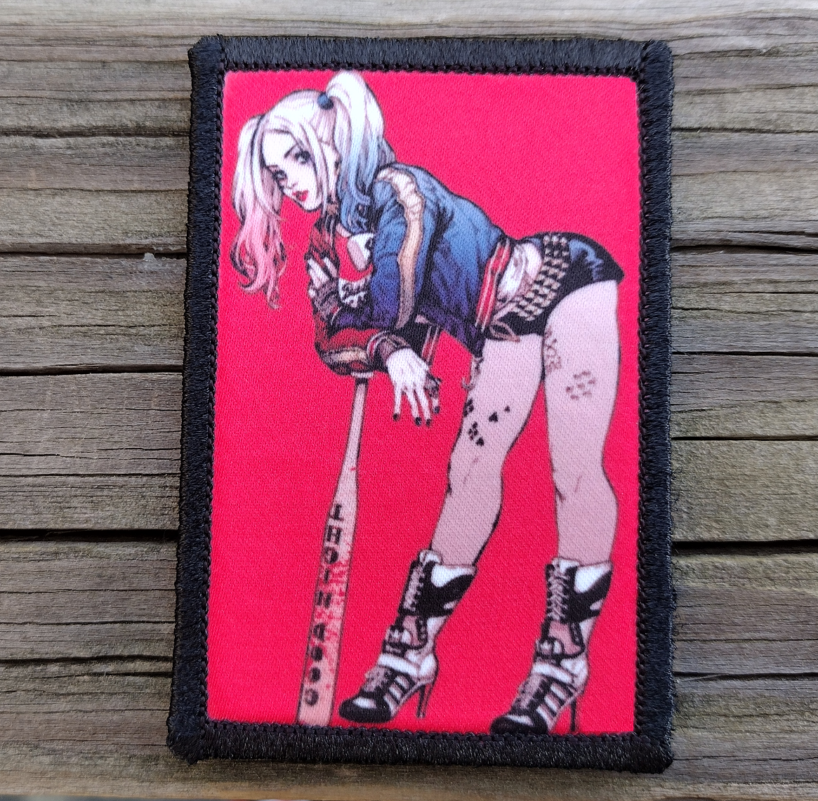 Harley Baseball Bat Pinup Girl Morale Patch