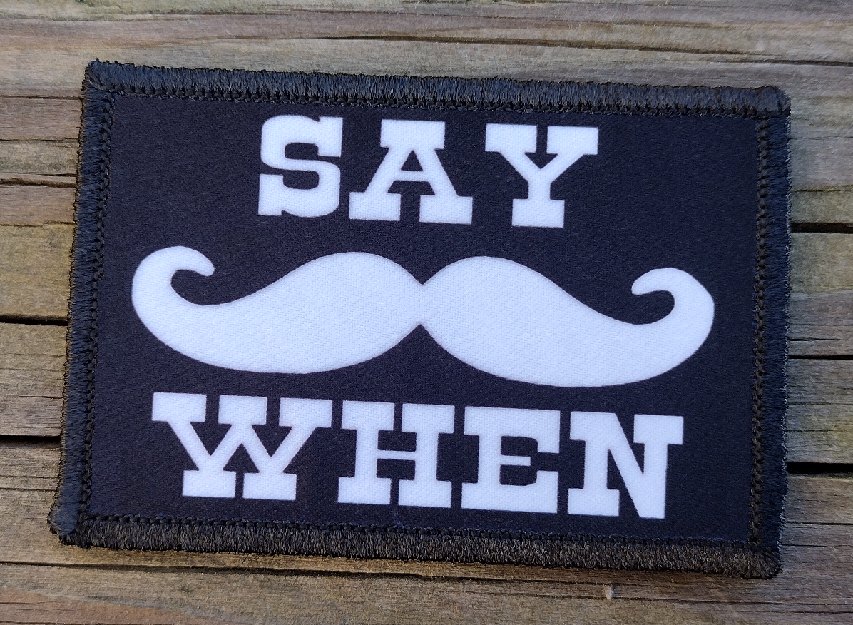 Tombstone Say When Mustache Morale Patch