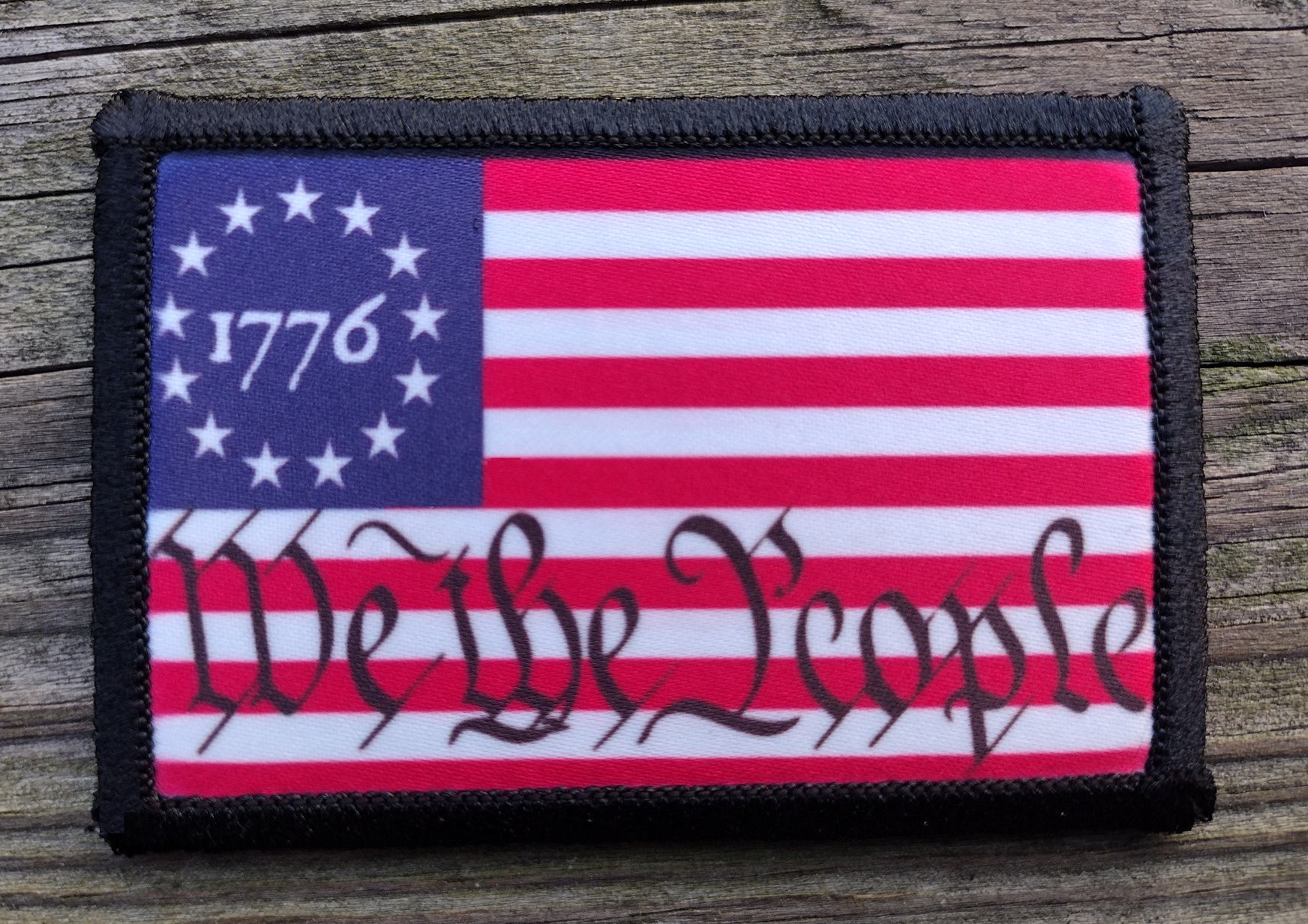 Morale Patch Betsy Ross USA Flagge – Amerikanische Erstflagge, PVC 3D, Umgekehrte Version